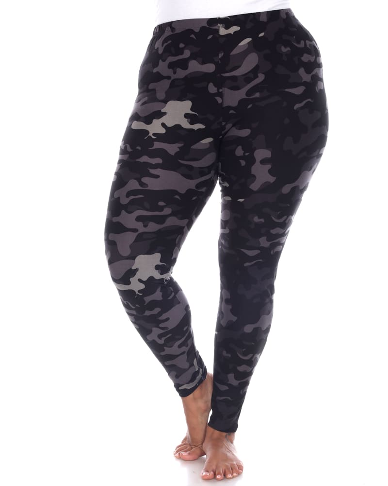 Super Soft Camo Printed Leggings Black Army